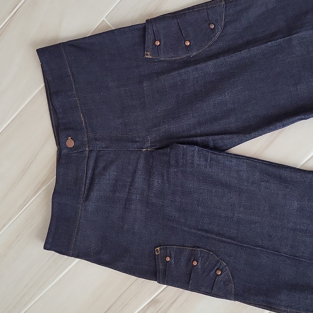 Jean Jacket & Jeans pants Custom design Copper Stud & topstitched Size M - Picture 2 of 15